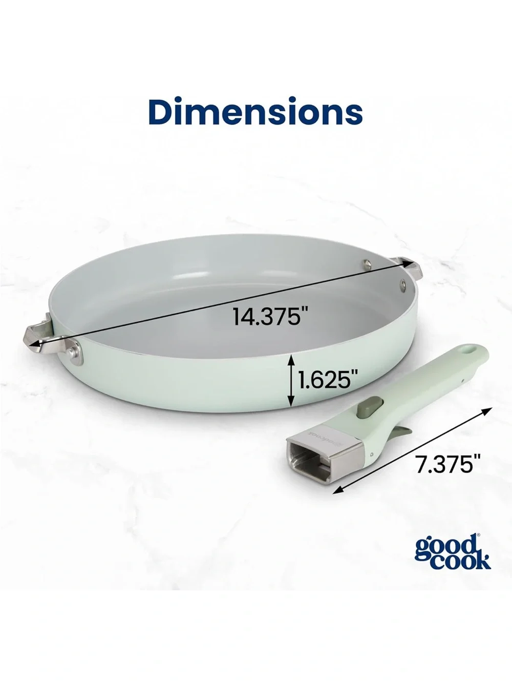 NEW GoodCook Ceramic Frying Pan Skillet, Removable Handle, Induction, Nonstick